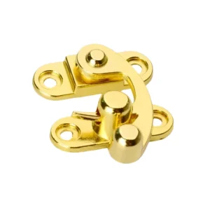 1 Pair Zinc Alloy Chinese Vintage Hook Hasp Gold Swing Lock Clasp Decorative Antique Furniture Hinge Snap Closure Living Room