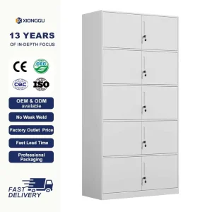 10-Door White Steel Storage Cabinet Metal Filing Locker Lockable Document Cupboard for Office School Archives