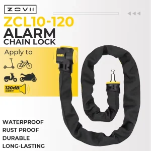 10mm Alloy Steel Bicycle Chain Lock with 120dB Alarm, 1200mm Length, IP67 Waterproof, CE Certified, Drill-Resistant