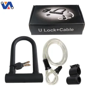 1200mm*12mm U Shape Security Lock Anti-Theft Locks With Cable For Bicycle Bike Scooter