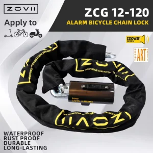 1200mm Portable Bicycle Chain Lock with 120dB Alarm, IP67 Waterproof, CE Certified, Road Bike