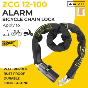 120dB Alarm Bicycle Chain Lock, Waterproof, for E-Bikes and Motorcycles