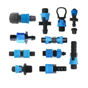 16mm 12mm 17 mm Plastic Agriculture Irrigation Blue Lock Pipe Coupling Fitting Barb Connecting Drip Tapes
