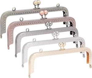 20cm Metal Frame for DIY Bag Accessories 5 Color Squared Design Clutch & Coin Purse with Kiss Clasp Lock for Purse Making