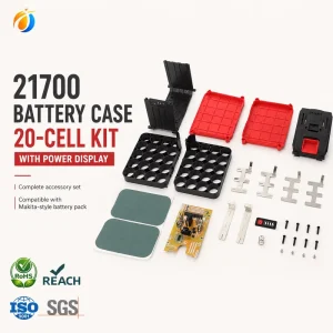 21700 Li ion Battery Case Shell 20 Cell DIY Battery Pack Housing with LED Power Display for Makita 18V Compatible Tools
