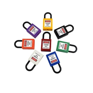 25mm Nylon Shackle Multi Color Industrial Safety Padlock Non Conductive Insulated Lockout Tagout Lock (Key Operated)