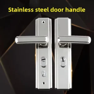 304 Stainless Steel Entry Door Handle with Mechanical Door Lock Ambidextrous Touch