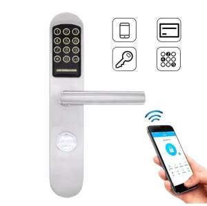 304 Stainless Steel Smart Door Lock with BLE App Control, Keypad, and Password