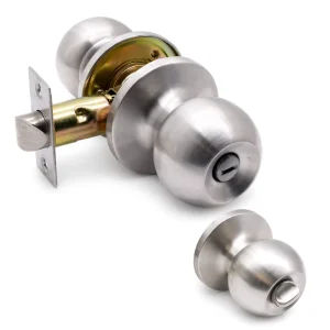 310g Stainless Steel Bathroom Door Knob Privacy Lock Keyless Adjustable Latch US Standard