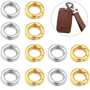 316L Stainless Steel Pvd Plated Round Spring O Ring Clasps Round Carabiner Lock Secure Connector for Jewelry Keychains
