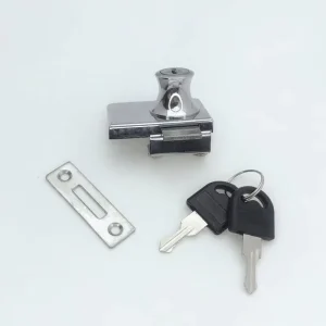 360° Zinc Alloy Modern Kitchen Gold Jewelry Display Cabinet Double Door Lock Chrome Glass Lock