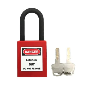 38mm Industrial Security Nylon Shackle Ball Bearing Insulated ROHS Certified Padlock LOTO Safety Lockout Keyed Differ