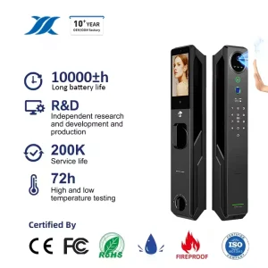 3D Face Recognition Digital Door Lock with Palm Biometric Fingerprint App for Aluminum Alloy and Wood Doors