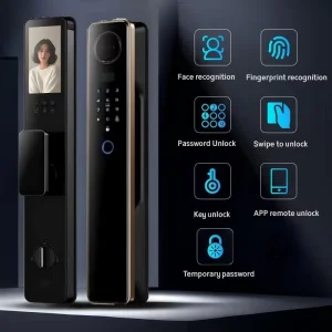 3D Face Recognition Fingerprint Smart Door Lock with Memory Card for Wood Door Fully Automatic Electronic Lock
