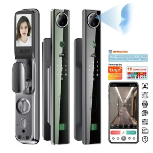 3D Face Recognition WiFi Tuya Fingerprint Digital Door Lock Camera Video Intercom