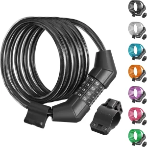 4-Digit Code Bicycle Steel Cable Chain Security Lock with Holder