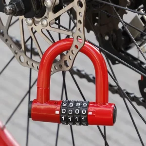4-Digit Waterproof Combination Wheel Lock for Bicycles and Motorbikes