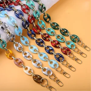 45cm 90cm 120cm Handbag Accessories Colorful Chain Women Shoulder HandBag Chain Pig Nose Acrylic Bag Purse Chain Straps