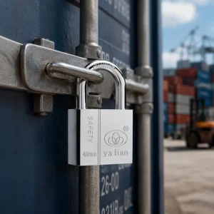 70mm High Security Square Iron Padlock Chrome Plated Double Locking Heavy Duty Safety Lock for Industrial Containers