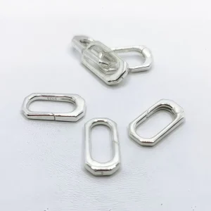 925 Silver Universal Rectangular Snap Lock Personalized Size Finish for Handmade Earrings Pendants Charm Bracelets