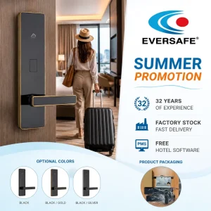 ABS Contactless Electronic Hotel Lock, Waterproof IP54, Low-Voltage Alarm for Stainless Steel Doors