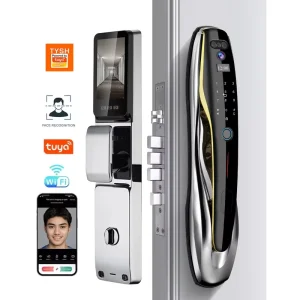 AI Automatic Electronic Fingerprint Biometric WiFi Smart Lock 3D Face Recognition Door Lock
