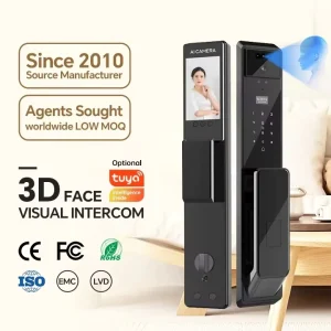 AI Smart Door Lock with WiFi Fingerprint Digital Keypad RFID Card for Aluminum Wood Steel Doors