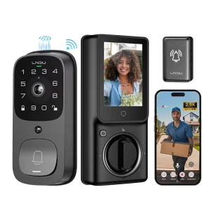 AL505 App Remote Control Fingerprint Video Keyless Entry Deadbolt Lock 2.5k Main Door Camera