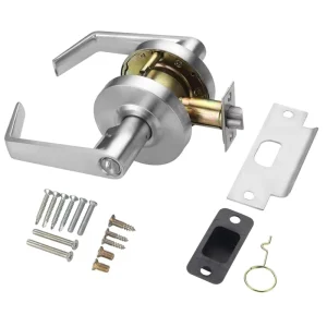ANSI Grade 2 Silver Keyed Stainless Steel Lever Lockset with 70mm Backset for Commercial Doors, Classrooms, and Storerooms