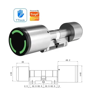 Adjustable Smart Cylinder Lock, Outdoor IP67 Waterproof, Mobile NFC RFID Electronic Door Lock