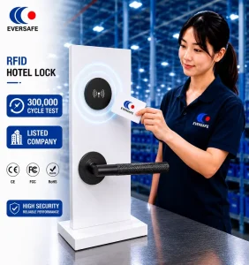 Advanced Solid Zinc Alloy RFID 13.56HZ Electronic Hotel Lock Split Type Design + Dust Proof for Wood Doors Free System
