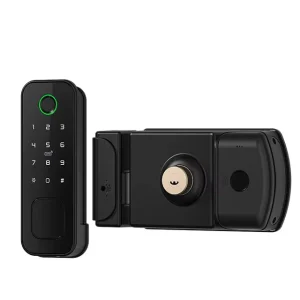 Aiendi Double Sided Fingerprint Door Lock Smart Home Electronic Tuya Waterproof Smart Rim Lock for Aluminum Door