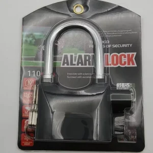 Alarm Lock 110 Black Long Beam Padlock Motorcycle Anti Theft Security Upgrade for Bicycle