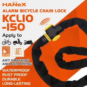 Alloy Steel Motorcycle Chain Lock with 120 dB Alarm, Stainless Steel Electronic Body