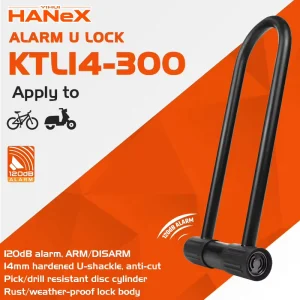 Alloy Steel U-Lock with 120 dB Alarm for Bicycle, Motorcycle and E-Bike