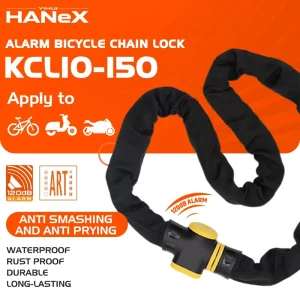 Alloy Steel and Stainless Steel Chain Lock with 120 dB Alarm for Motorcycle and Bicycle