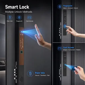 Aluminum Alloy Courtyard Door Electronic Lock Tuya Smart Lock Face Palm Scan WiFi Enabled Cloud