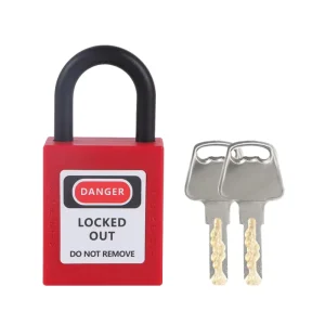Anti Theft Industrial Safety Lockout Tagout Padlock High Security CE Certified 38mm Nylon Steel Shackle 6mm Diameter Key