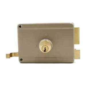 Anti-Theft Stainless Steel Door Rim Mechanical Sliding Lock with Key and Copper Components