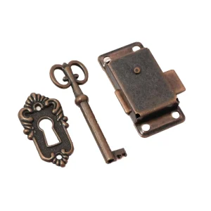 Antique Cabinet Door Lock with Keyhole for Wooden Box and Jewellery Cupboard