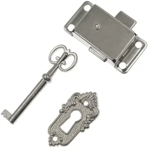 Antique Furniture Locks for Decorative Cupboards and Wooden Jewelry Box Cabinet Doors with Pins and Key
