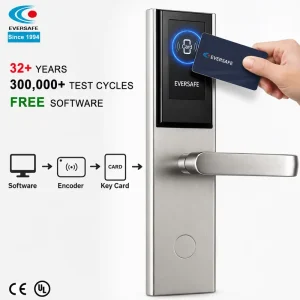 Apartment Stainless Steel 304 Key Card Door Lock RFID 13.56MHz Electronic Contactless Smart Lock Anti-Prying