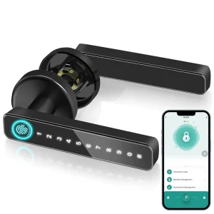 App-Controlled Mortise Lock Set with Fingerprint and Password for Wood and Aluminum Doors