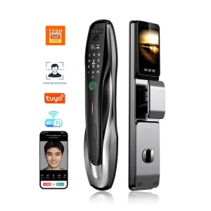 Automatic Biometric Video Intercom Smart Door Lock with WiFi App, Combination Access and Fingerprint