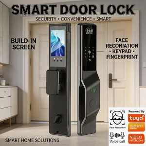 Automatic Electronic Digital Door Lock with WiFi App Fingerprint Card 3D Face Recognition
