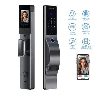 Automatic Electronic Digital Door Lock with WiFi App, Fingerprint, Card and 3D Face Recognition