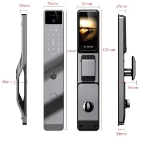 Automatic Electronic Digital Door Lock with WiFi App, Fingerprint, Card and 3D Face Recognition