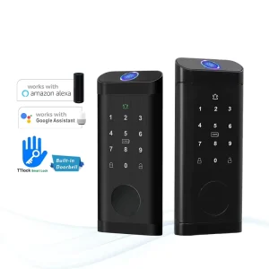 Automatic Electronic Smart Aluminum Alloy Wooden Door Lock Fingerprint Card Key Deadbolt Waterproof Wi Fi Security Lock