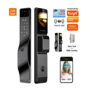 Automatic Electronic Smart Door Lock with Fingerprint, WiFi, 3D Face Recognition, Aluminum Construction and 5000mAh Battery