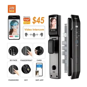 Automatic Video Intercom Digital Door Lock with WiFi Camera, 3D Face Recognition and Fingerprint Access